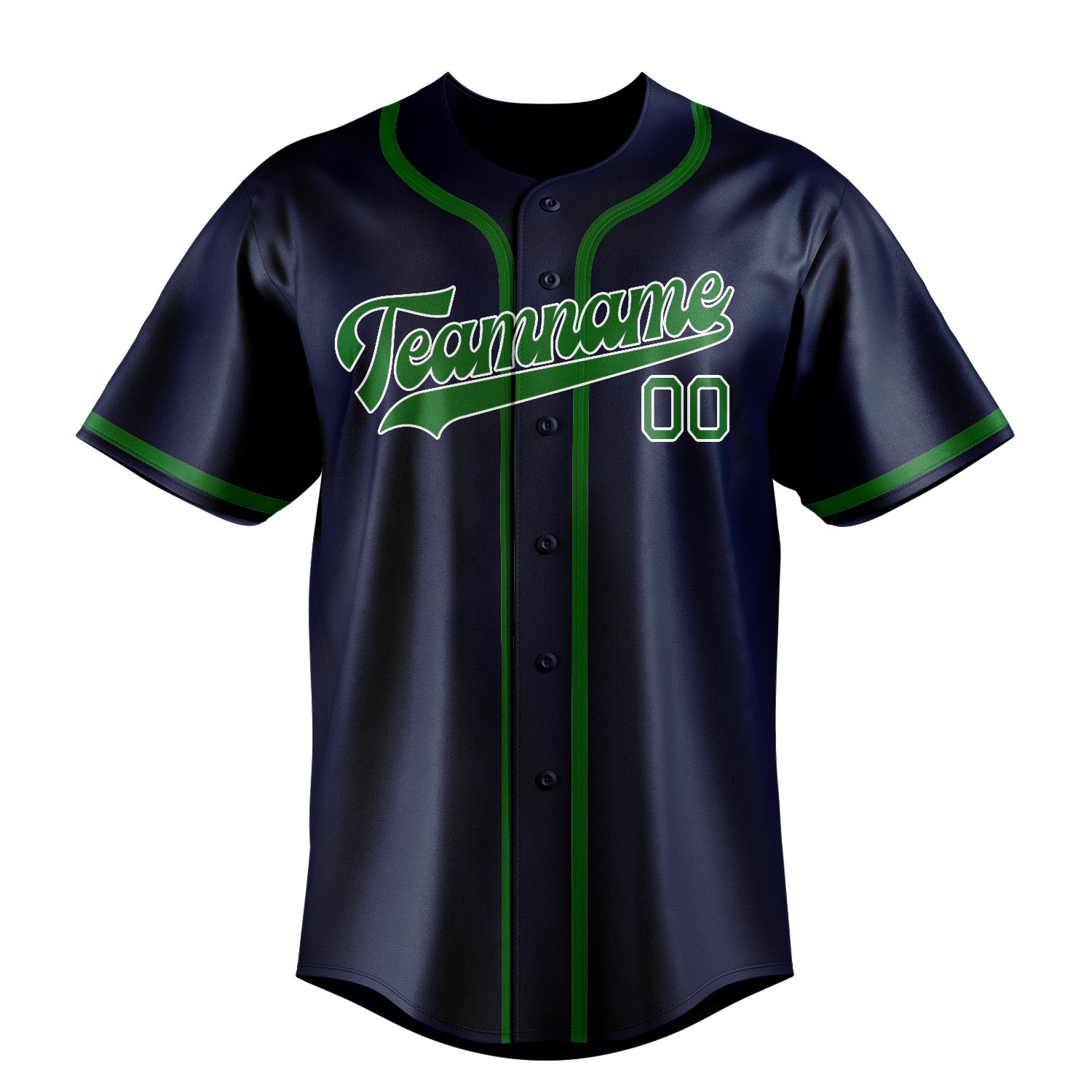 Maillot de baseball personnalisé bleu émeraude et vert émeraude
