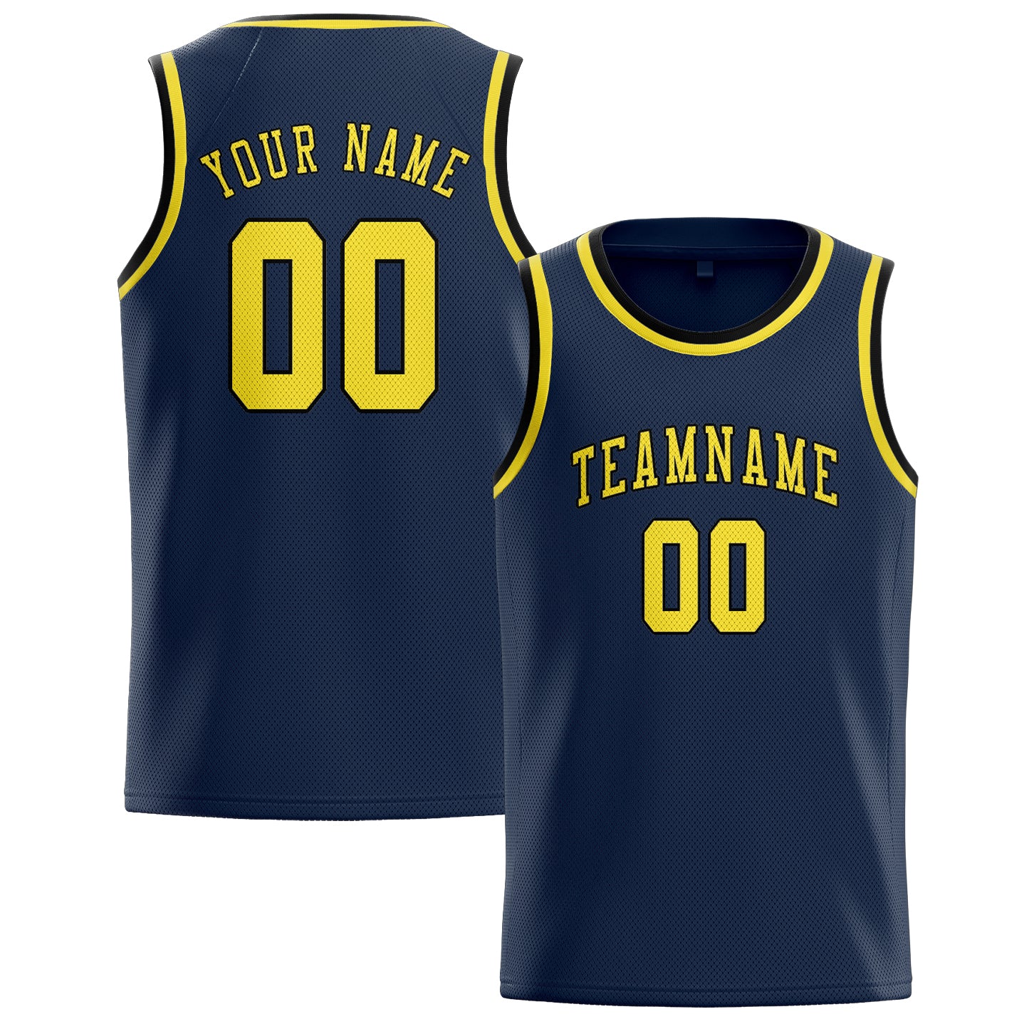 Maillot de basketball personnalisé bleu clair et jaune clair