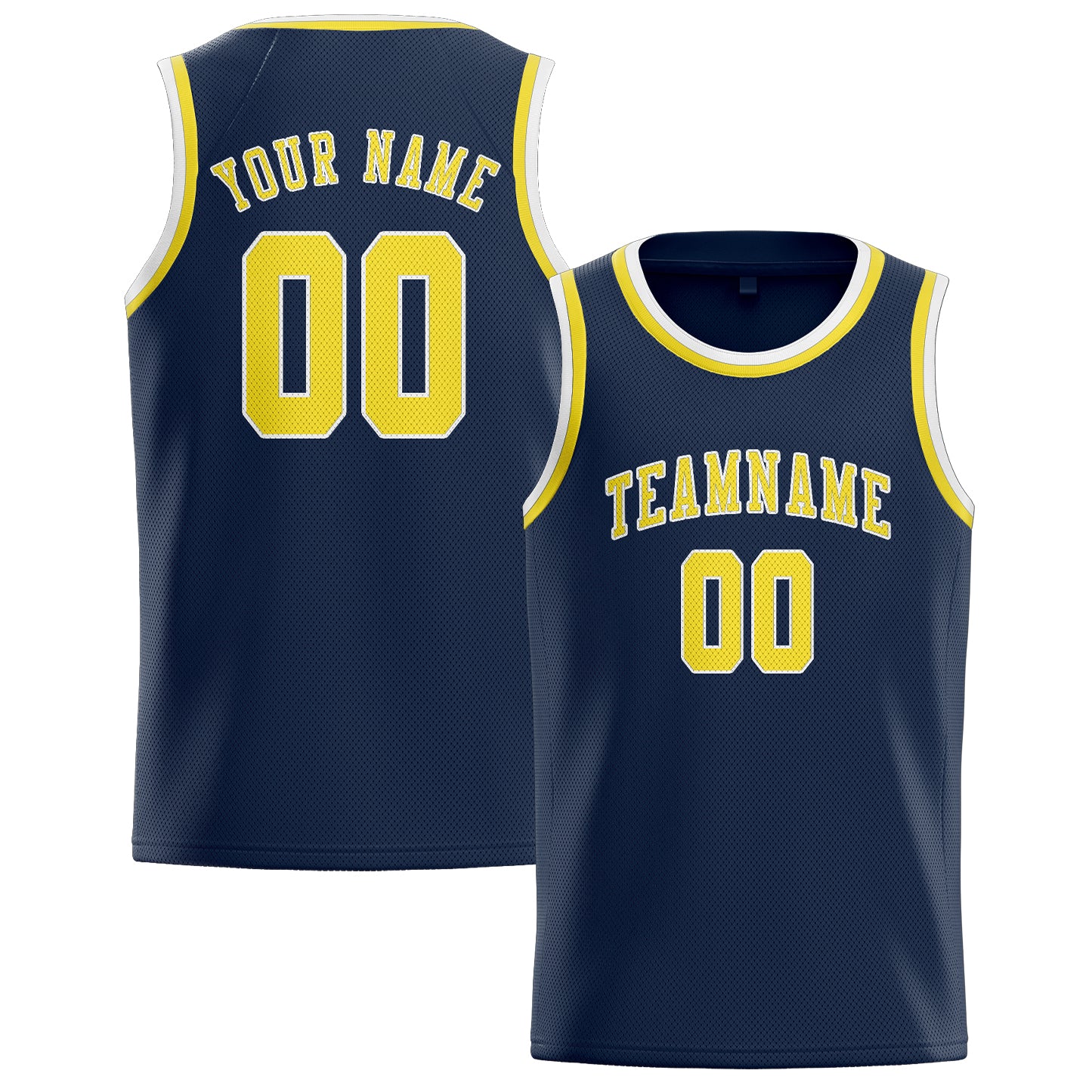Maillot de basketball personnalisé bleu clair et jaune clair