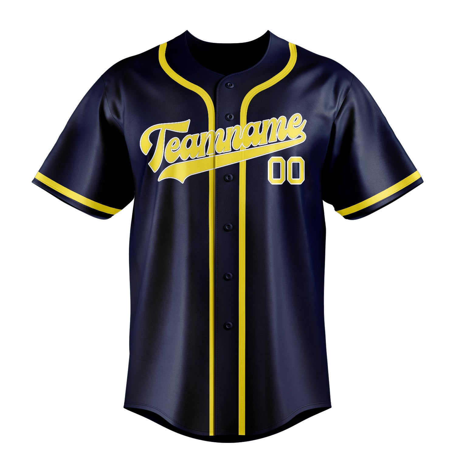 Maillot de baseball personnalisé bleu clair et jaune clair