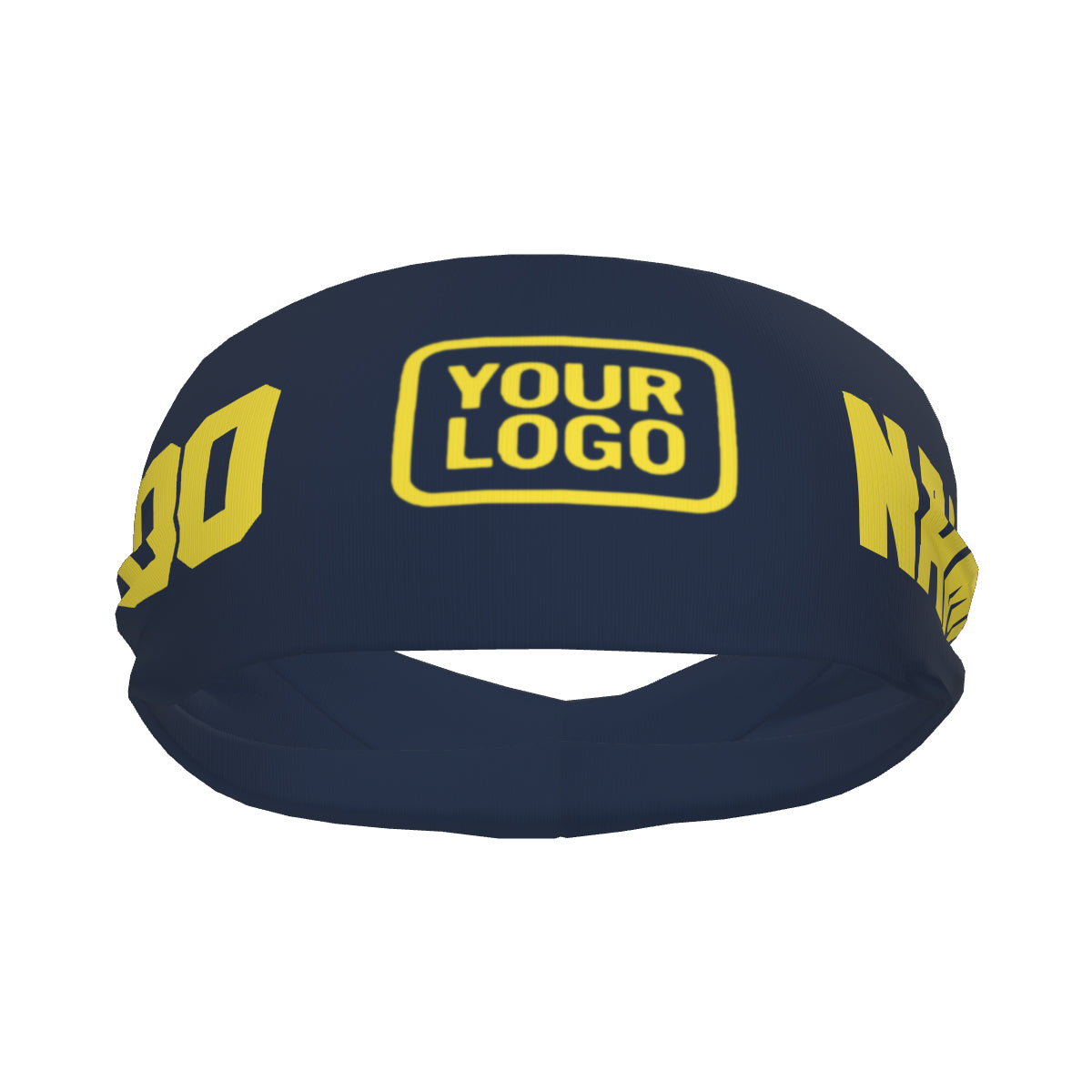 Bandeau de sport personnalisé bleu clair et jaune