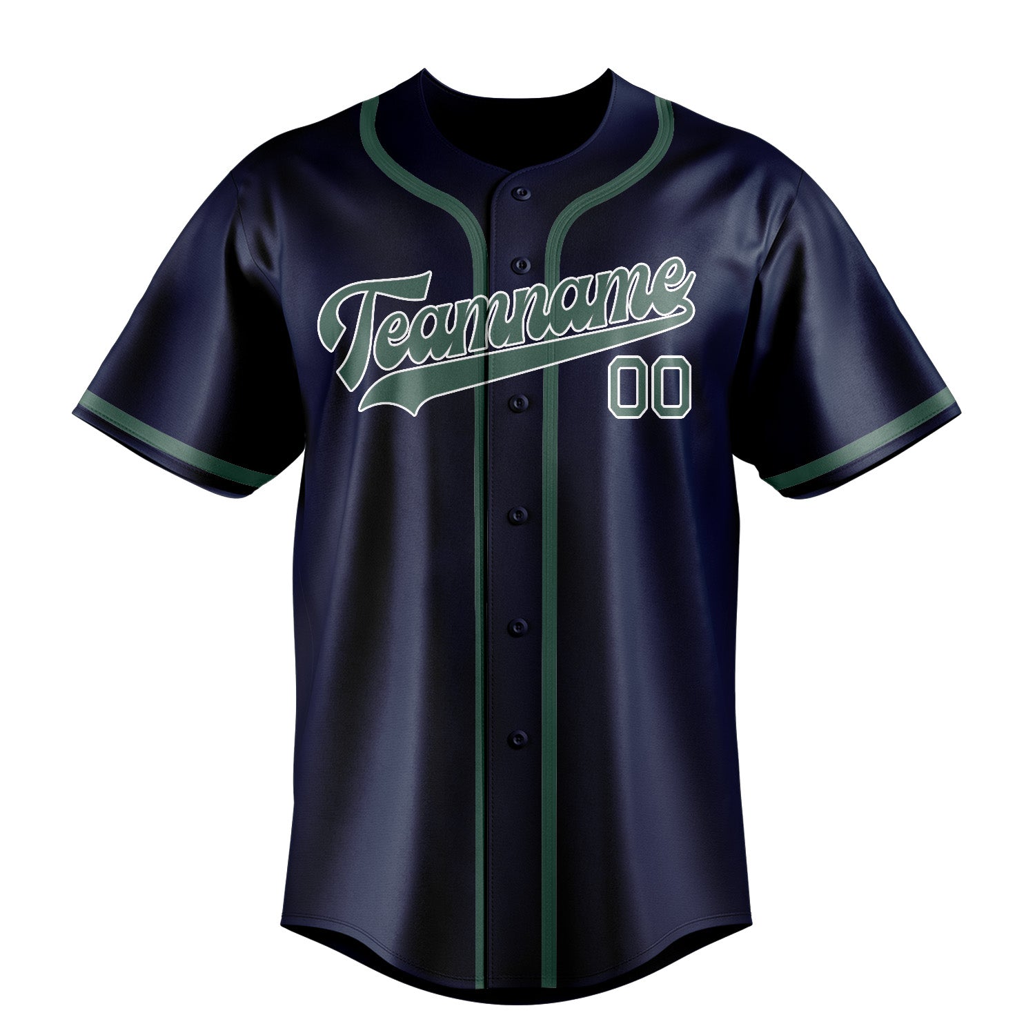 Maillot de baseball personnalisé bleu-vert