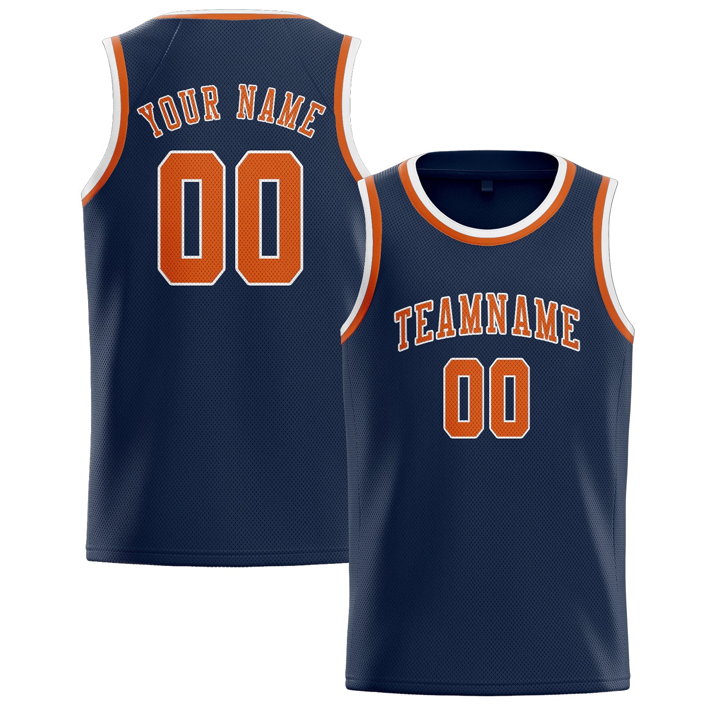 Maillot de basketball personnalisé bleu et orange