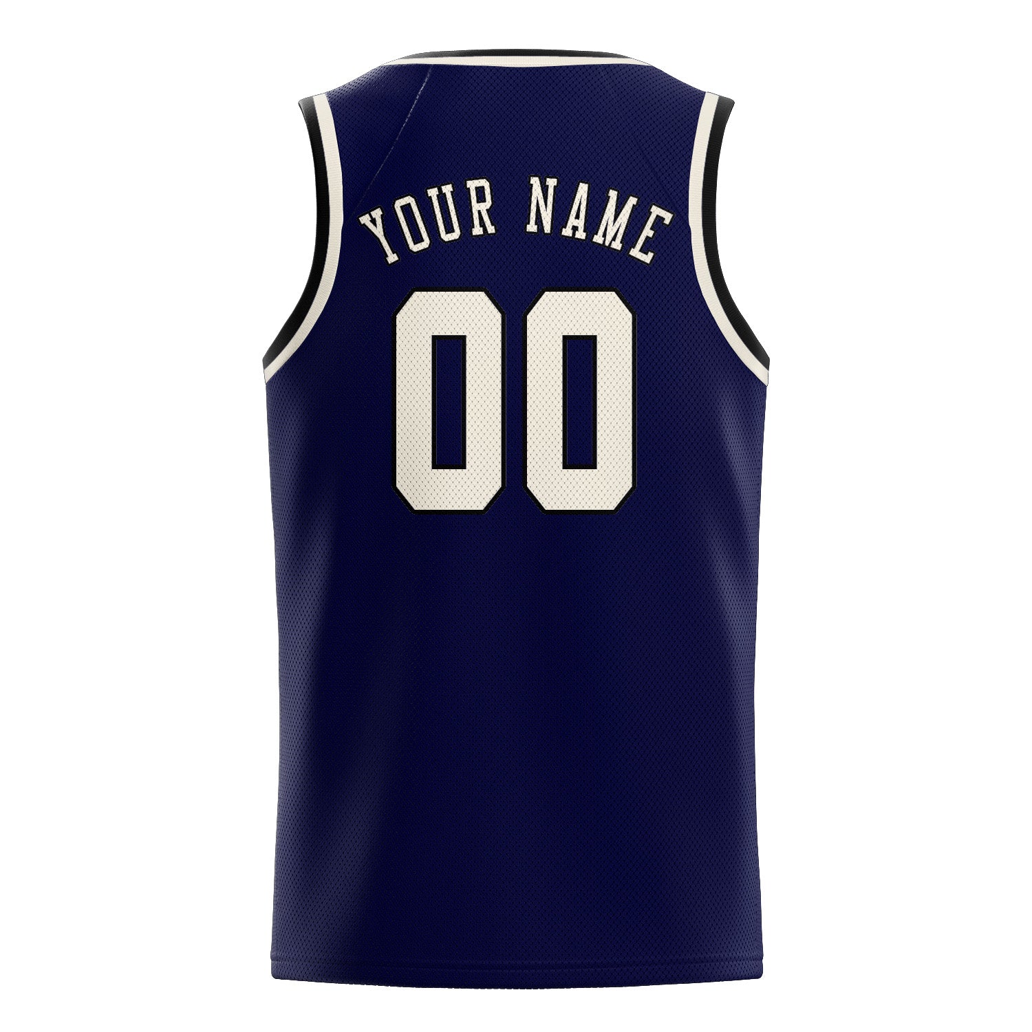 Maillot de basketball personnalisé bleu marine et crème