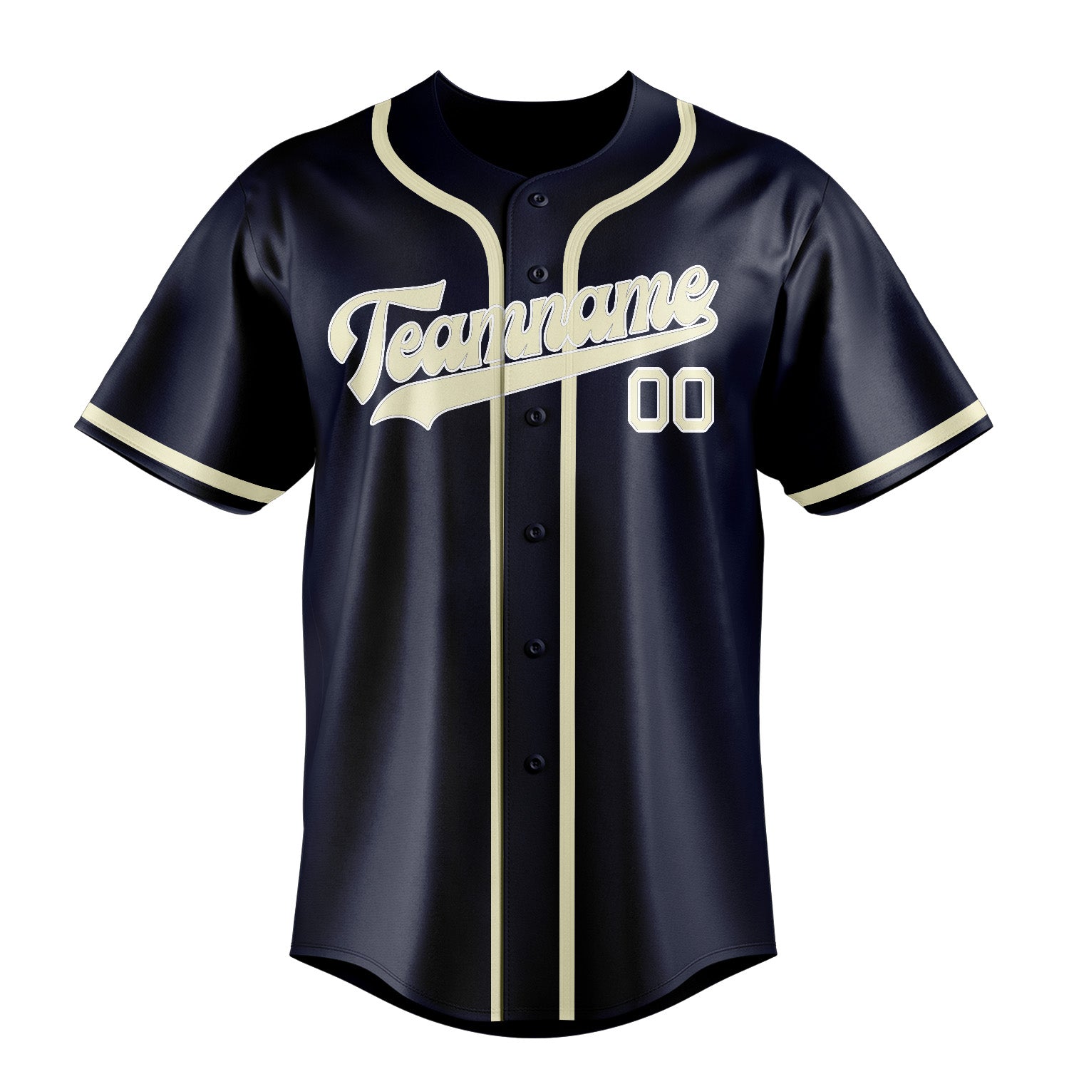 Maillot de baseball personnalisé bleu marine et crème