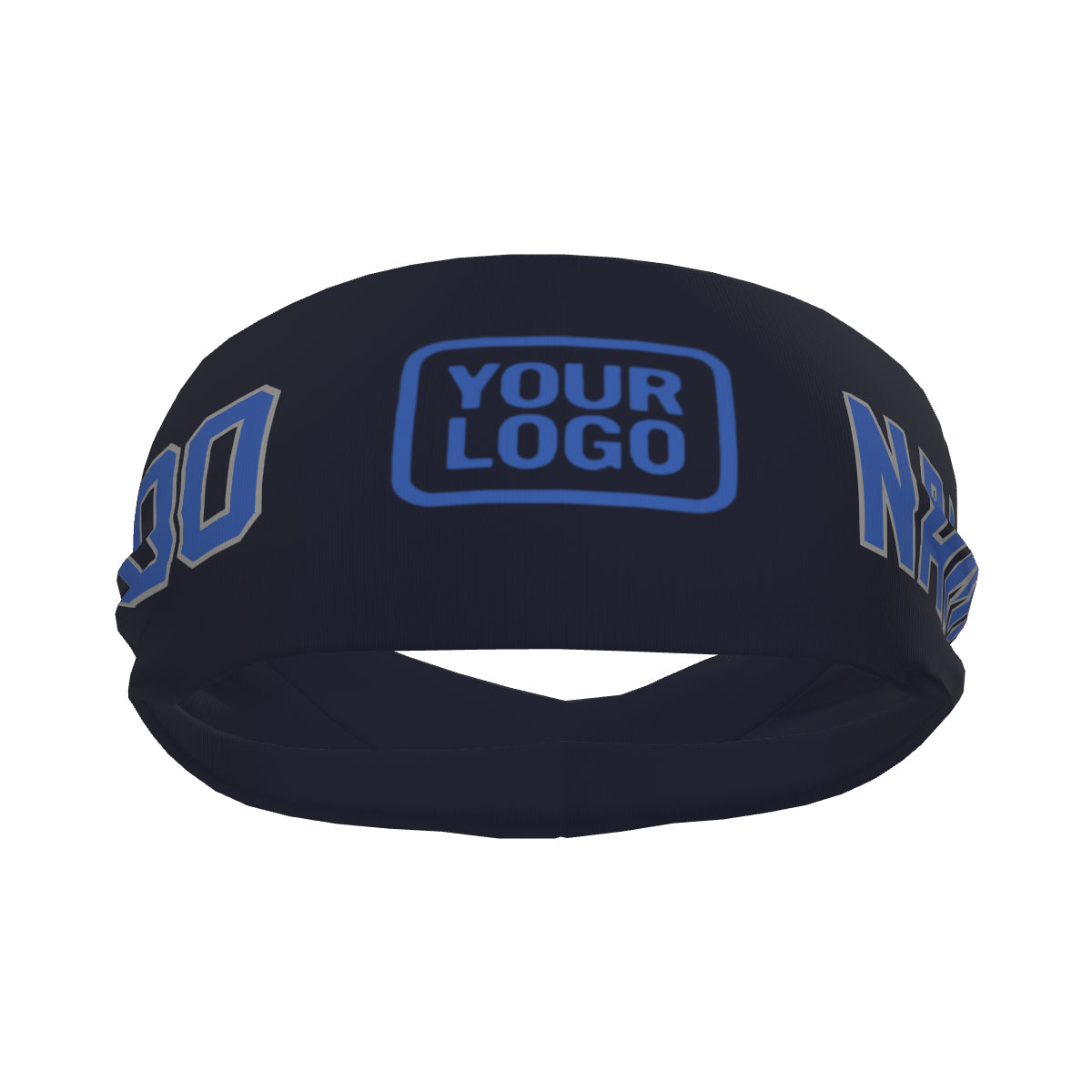Bandeau de sport personnalisé bleu marine ciel