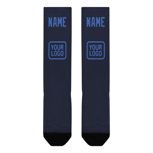 Chaussettes hautes personnalisées bleu marine ciel