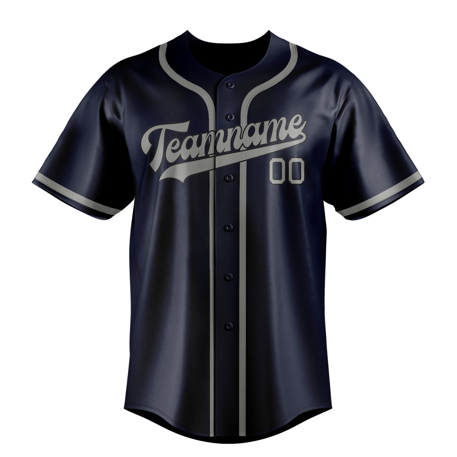 Maillot de baseball personnalisé bleu marine et gris