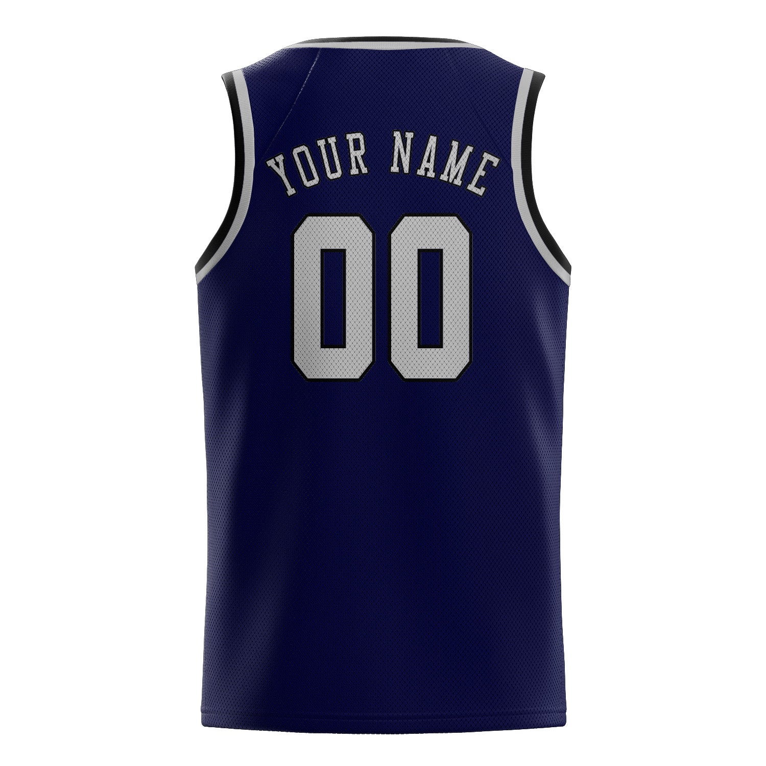 Maillot de basketball personnalisé bleu marine et gris