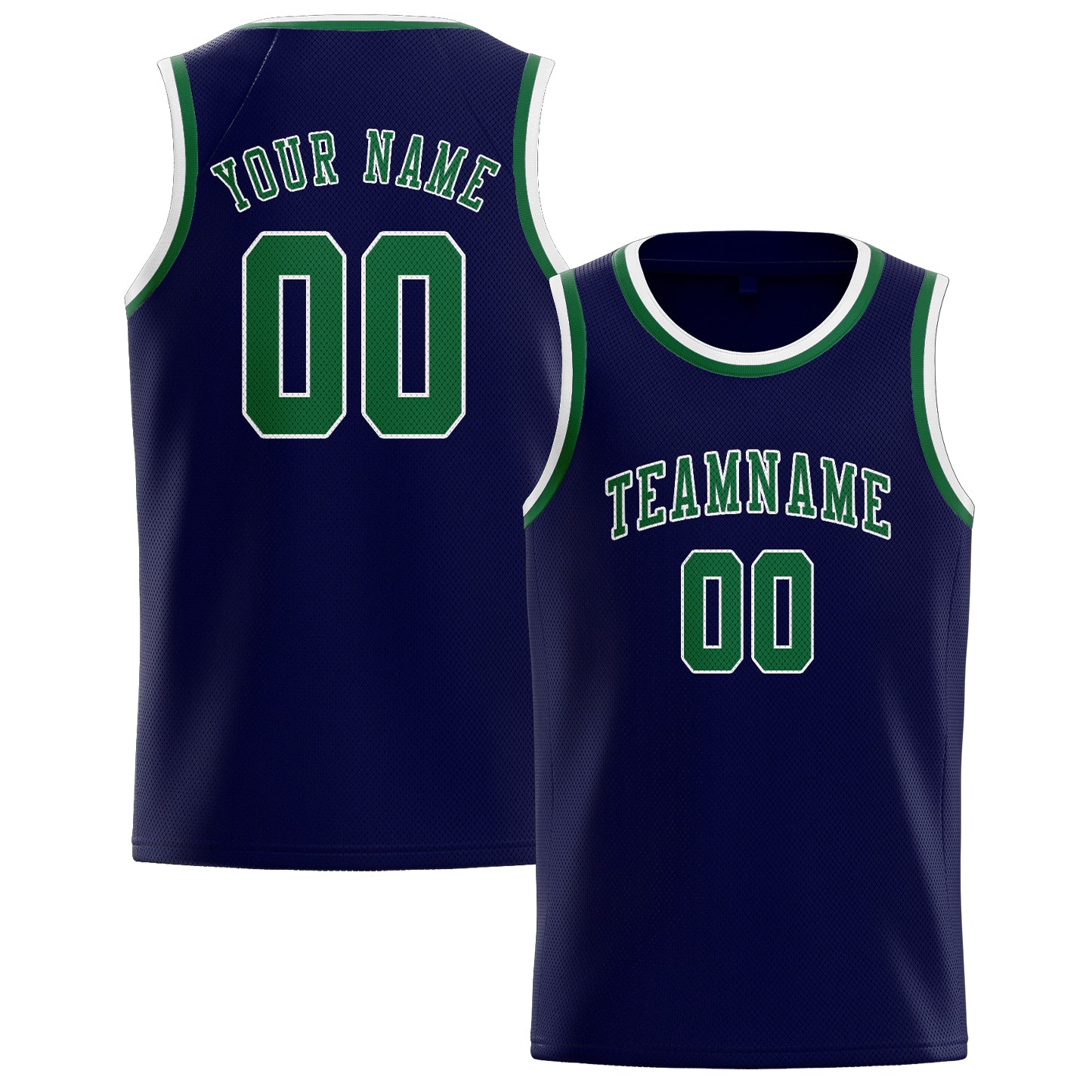 Maillot de basketball personnalisé vert marine