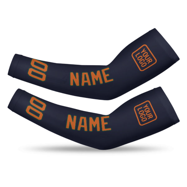 Manchon de bras personnalisé bleu marine et orange