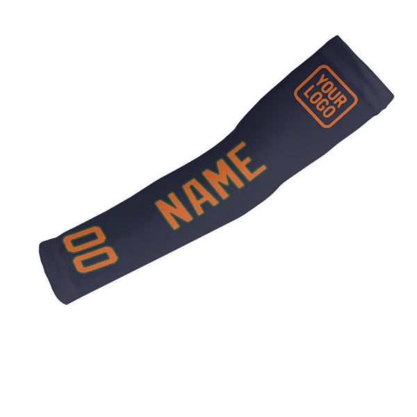 Manchon de bras personnalisé bleu marine et orange