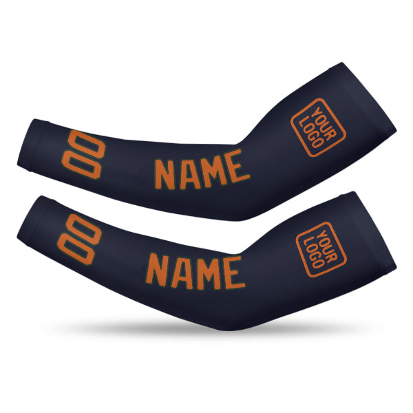 Manchon de bras personnalisé bleu marine et orange