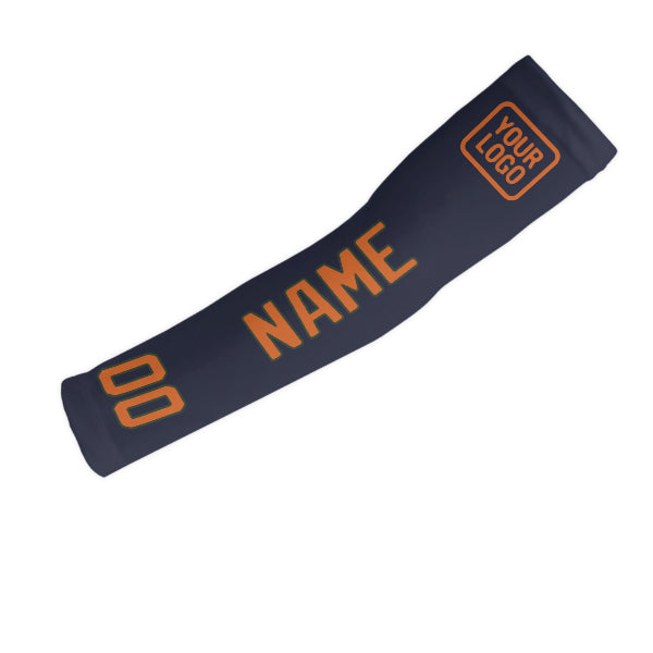 Manchon de bras personnalisé bleu marine et orange
