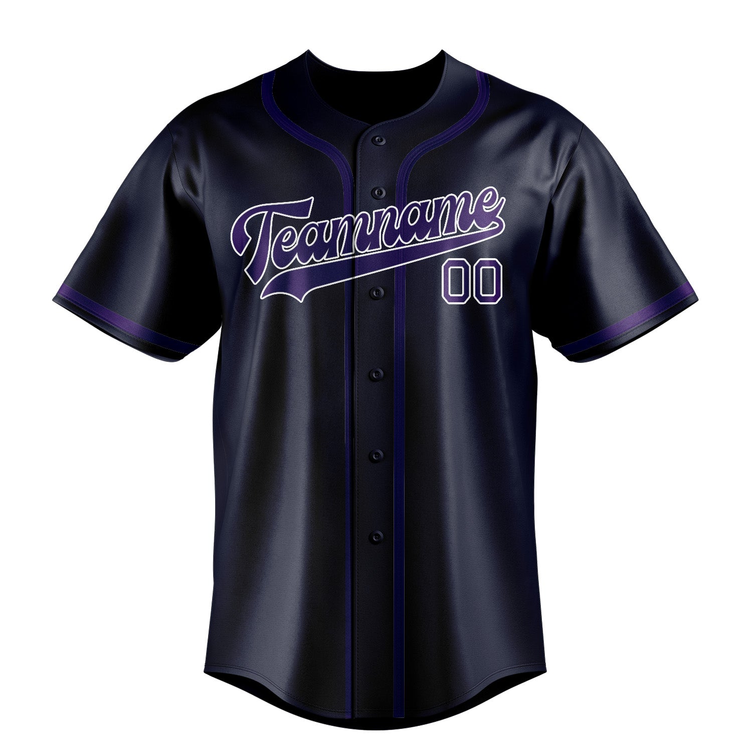 Maillot de baseball personnalisé bleu marine et violet