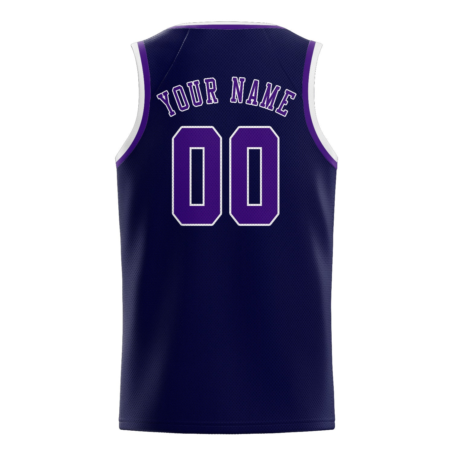 Maillot de basketball personnalisé bleu marine et violet