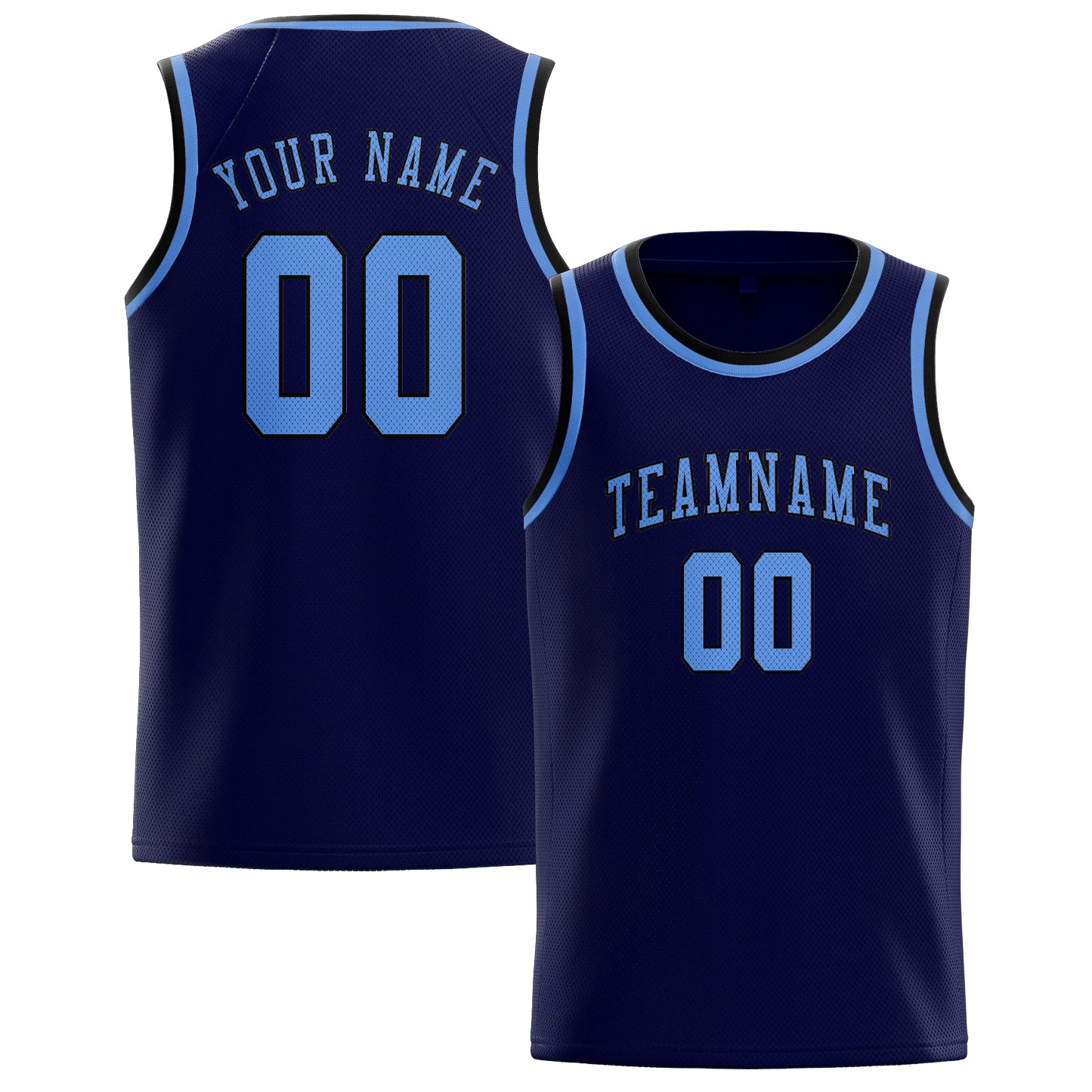 Maillot de basketball personnalisé bleu marine clair