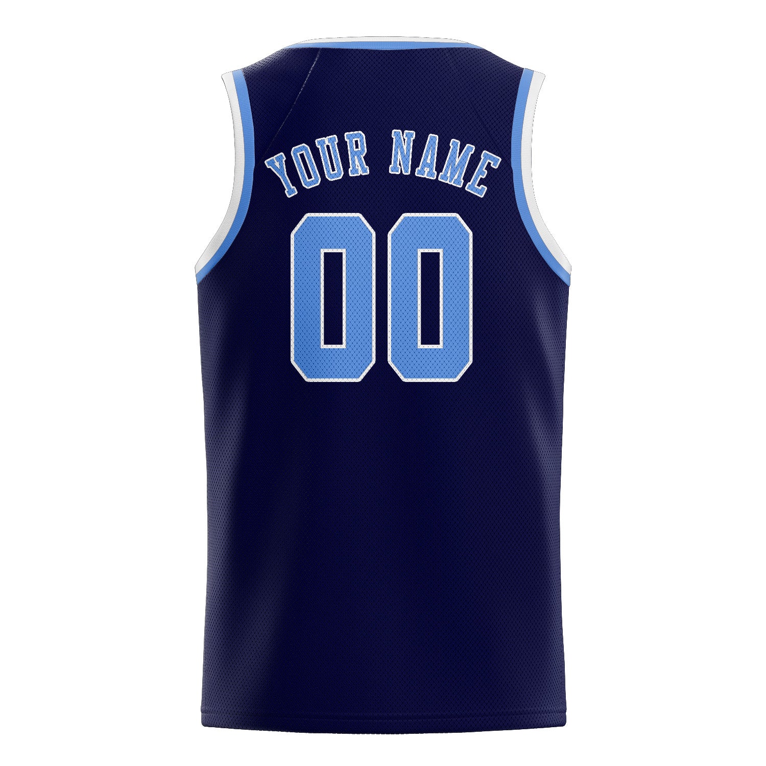 Maillot de basketball personnalisé bleu marine clair