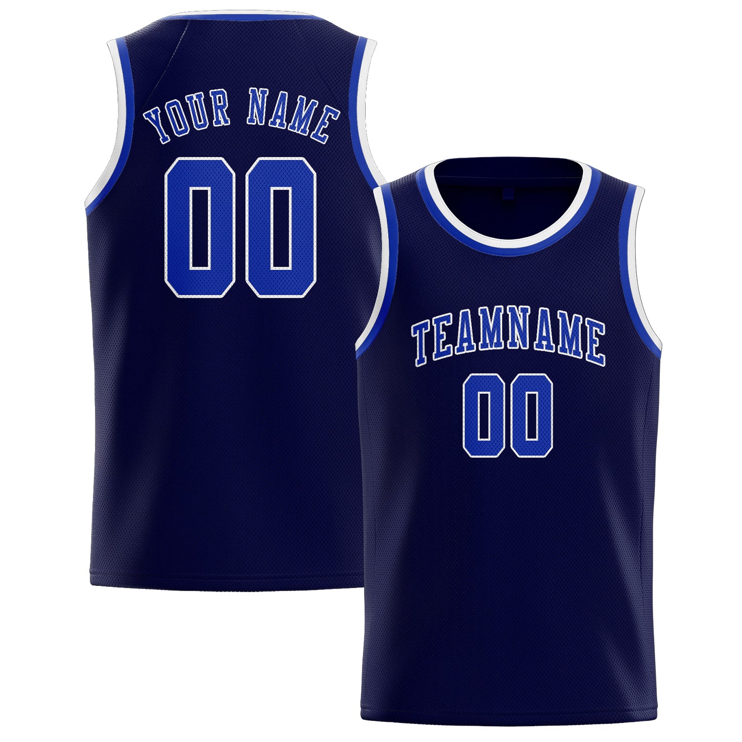 Maillot de basketball personnalisé bleu marine et ciel