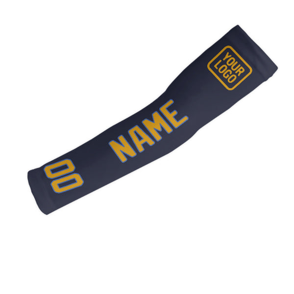 Manchon personnalisé bleu marine et jaune