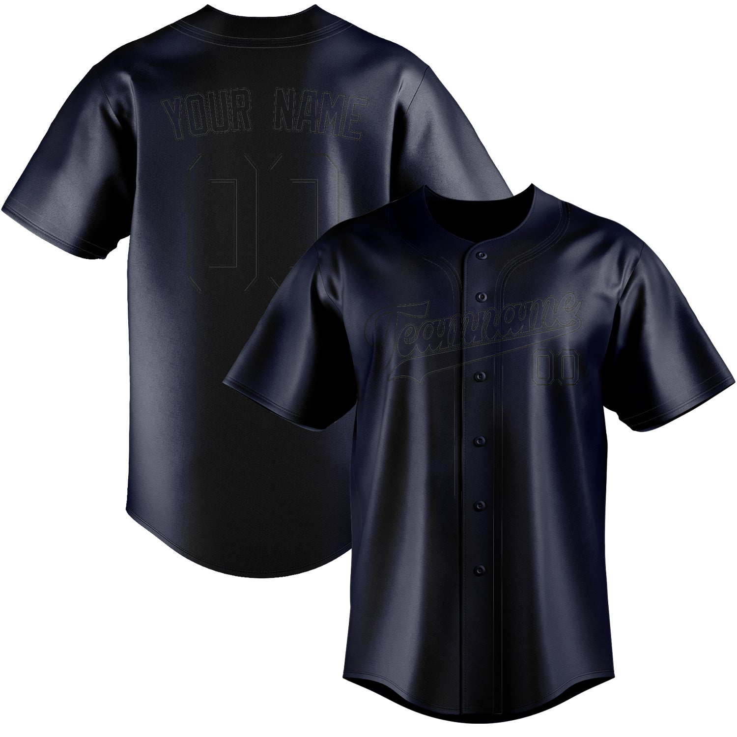 Maillot de baseball personnalisé bleu marine et noir