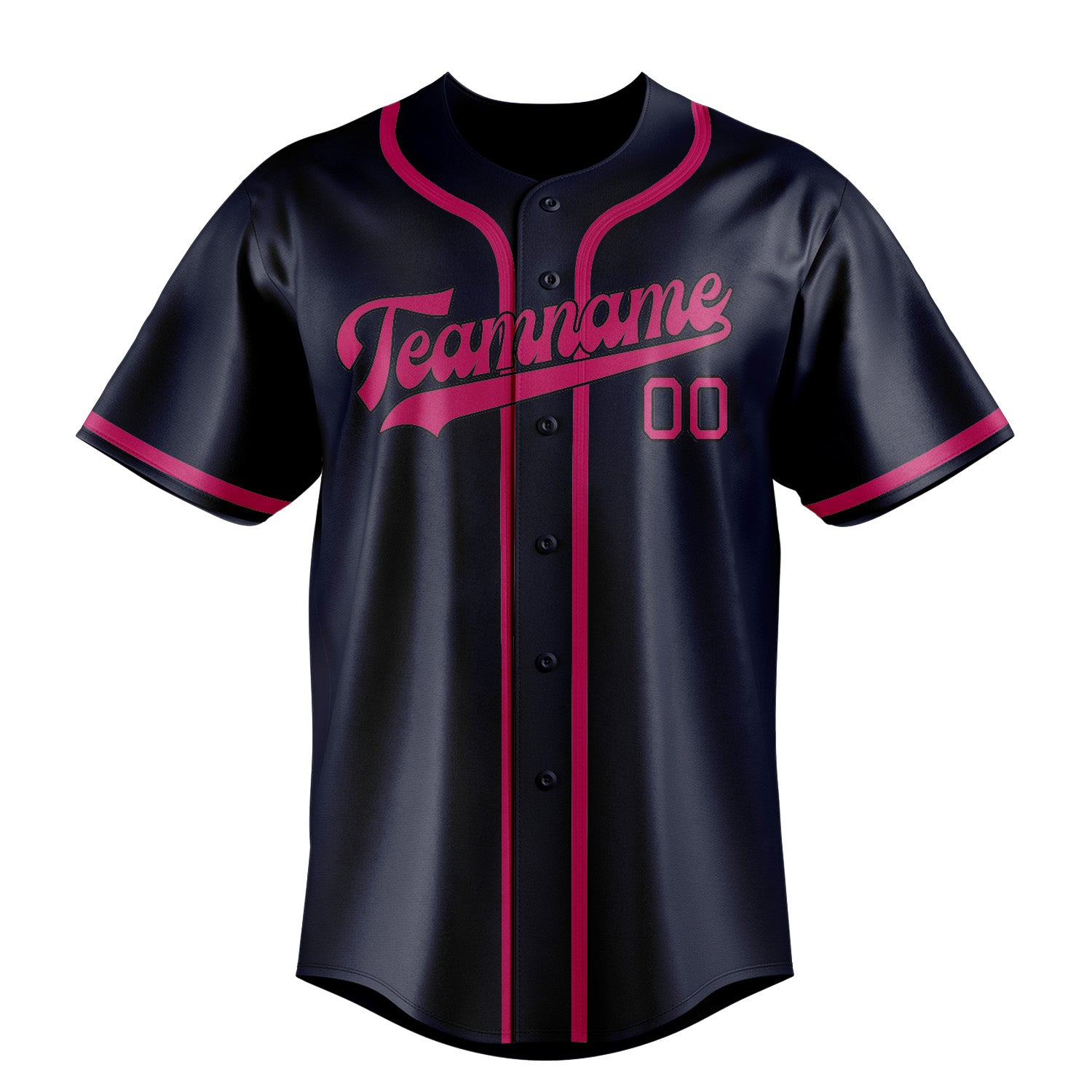 Maillot de baseball personnalisé bleu marine et rose