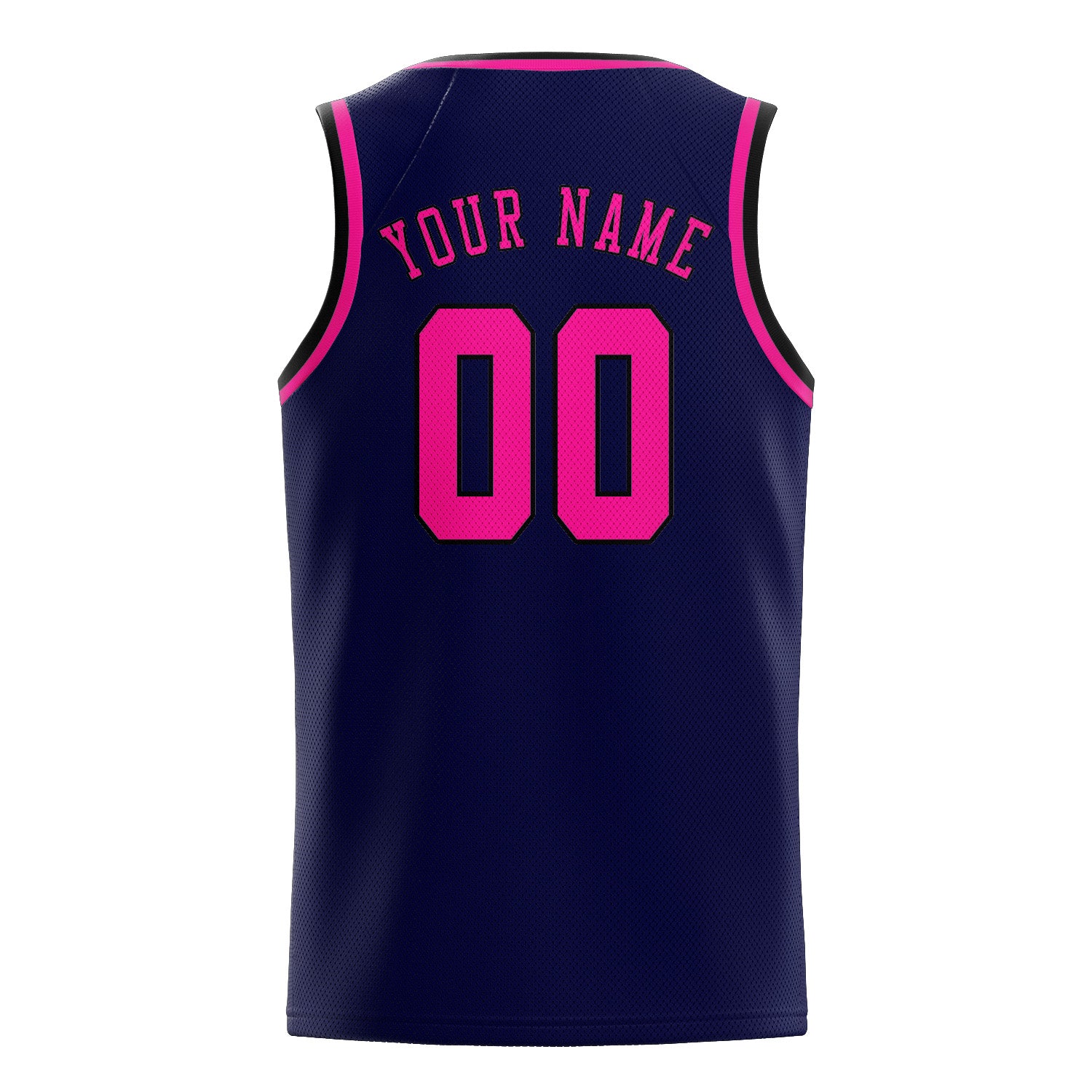 Maillot de basketball personnalisé bleu marine et rose
