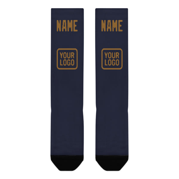 Chaussettes hautes kaki marine personnalisées