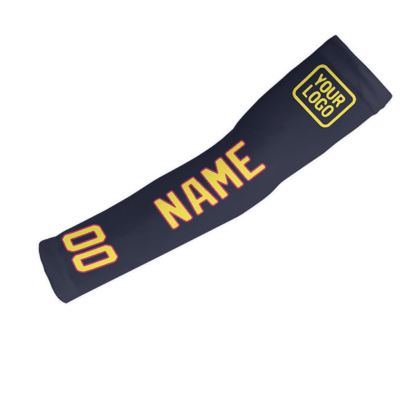 Manchon personnalisé bleu marine et jaune clair