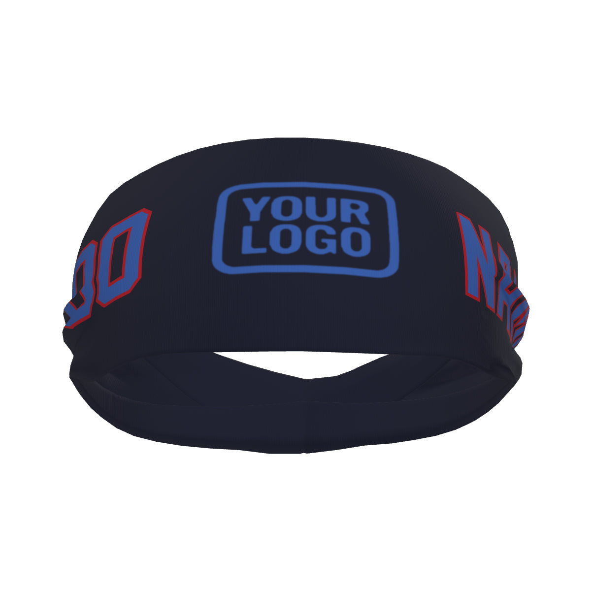 Bandeau de sport personnalisé bleu marine ciel