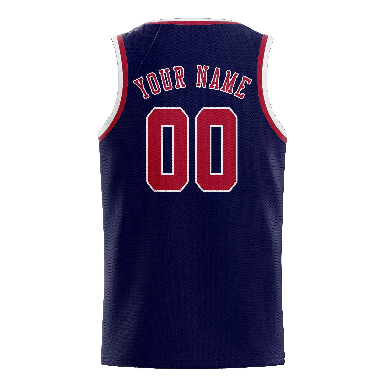 Maillot de basketball personnalisé bleu marine et rouge