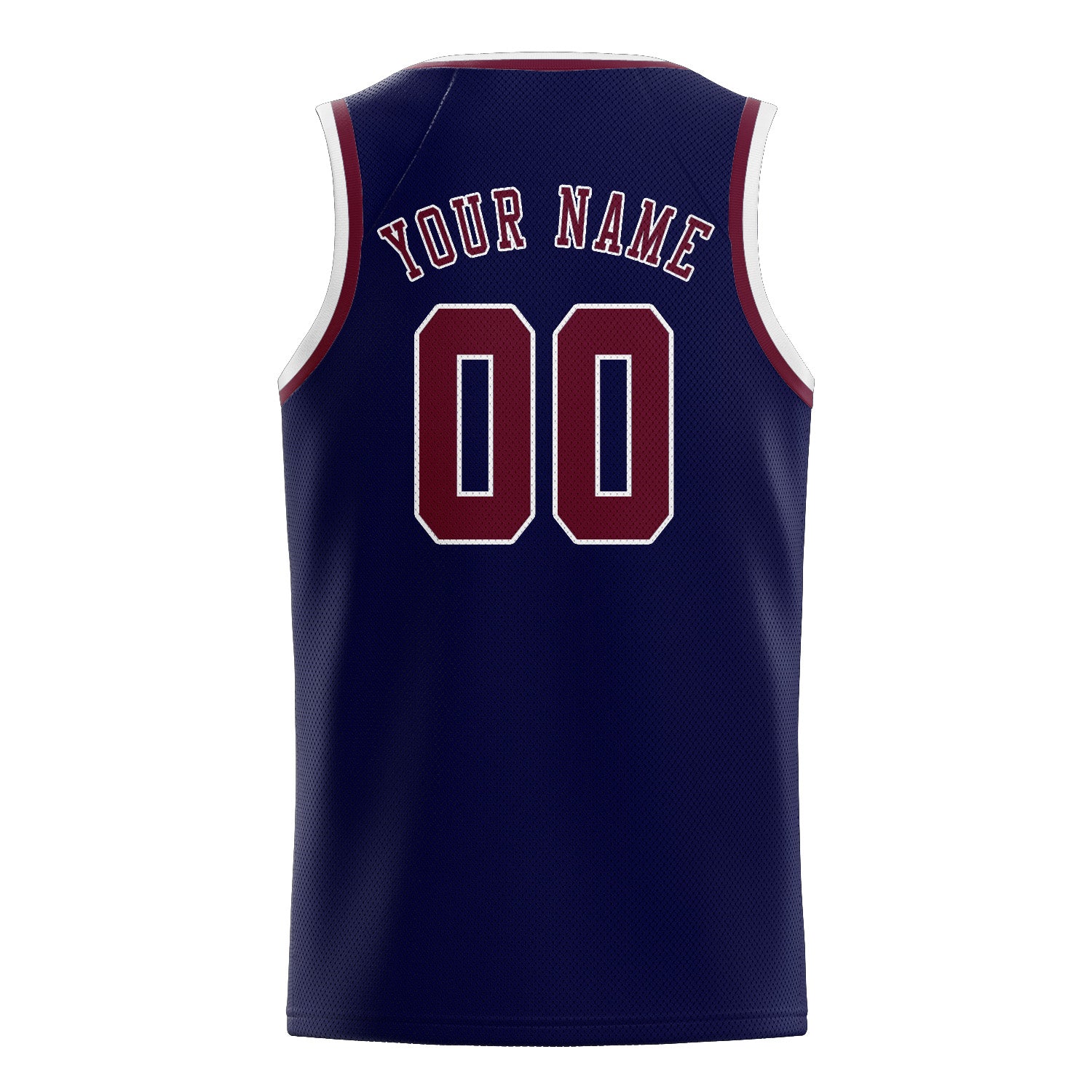 Maillot de basketball personnalisé bleu marine et rouge cramoisi