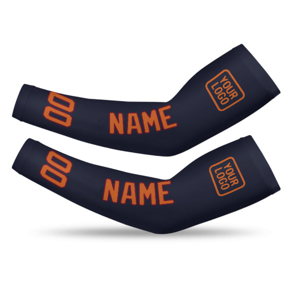 Manchon de bras personnalisé bleu marine et orange