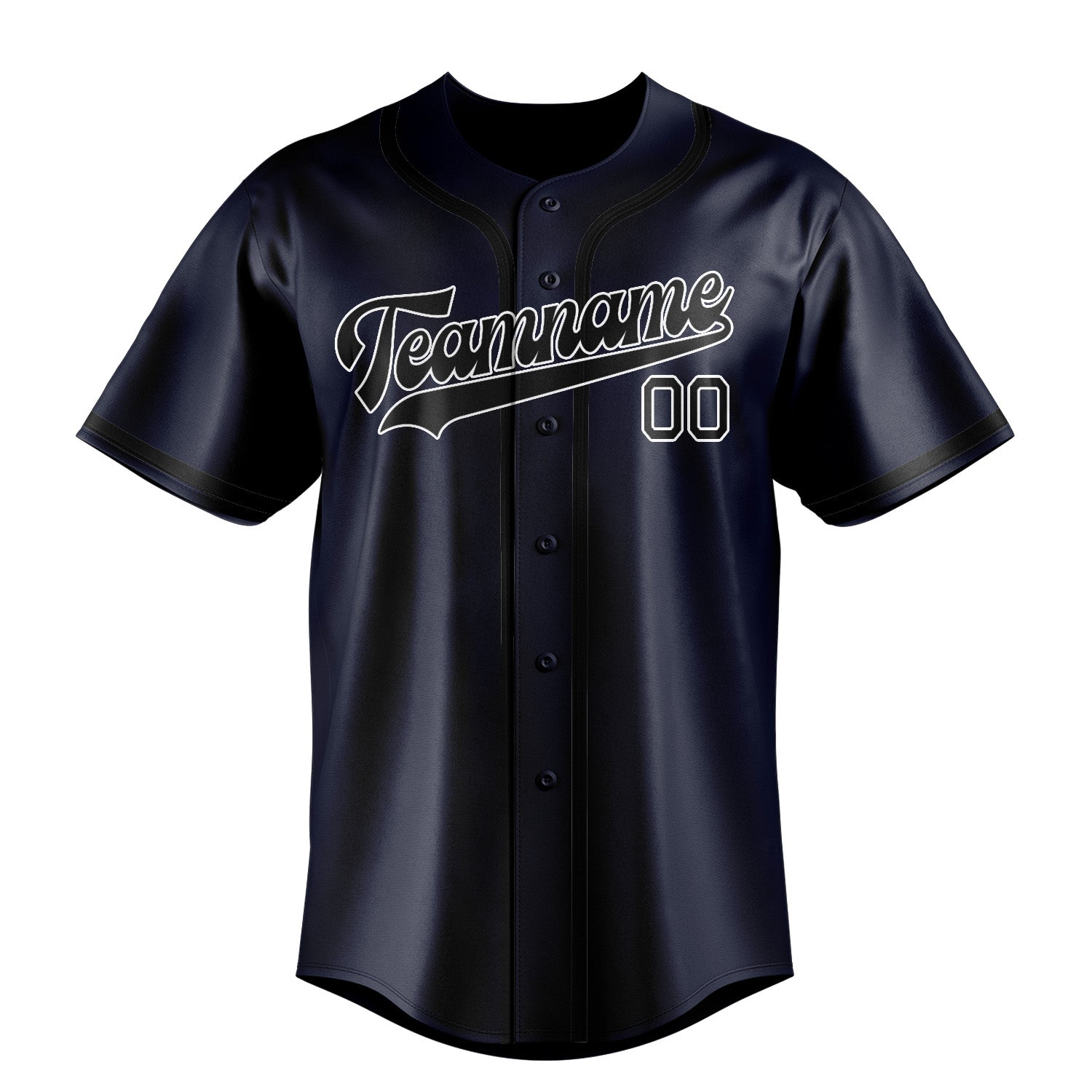 Maillot de baseball personnalisé bleu marine et noir