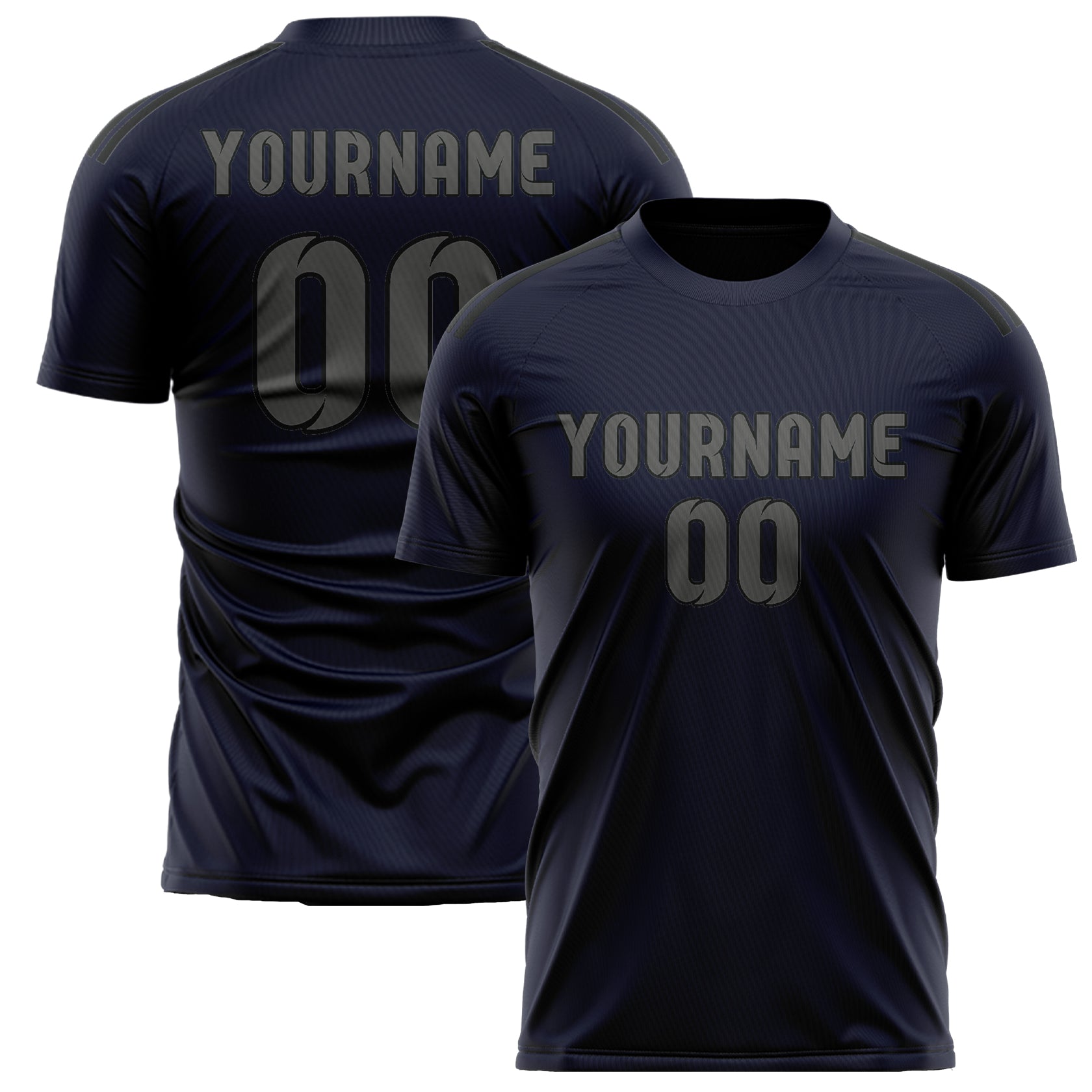 Maillot de football personnalisé bleu marine et gris foncé
