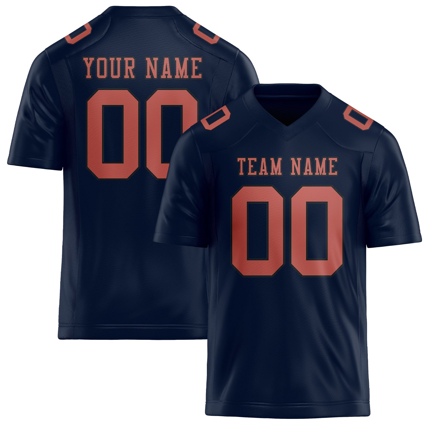 Maillot de football personnalisé Navy Copper Rose