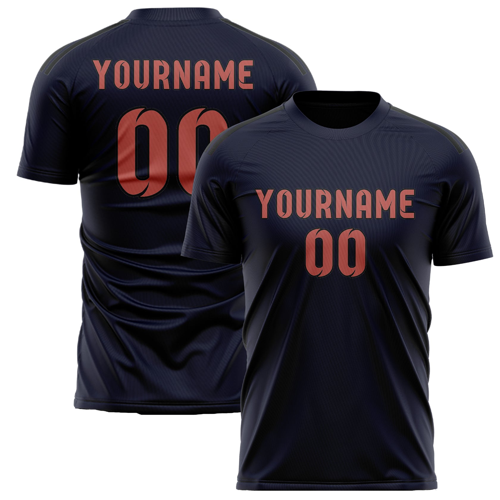 Maillot de football personnalisé Navy Copper Rose