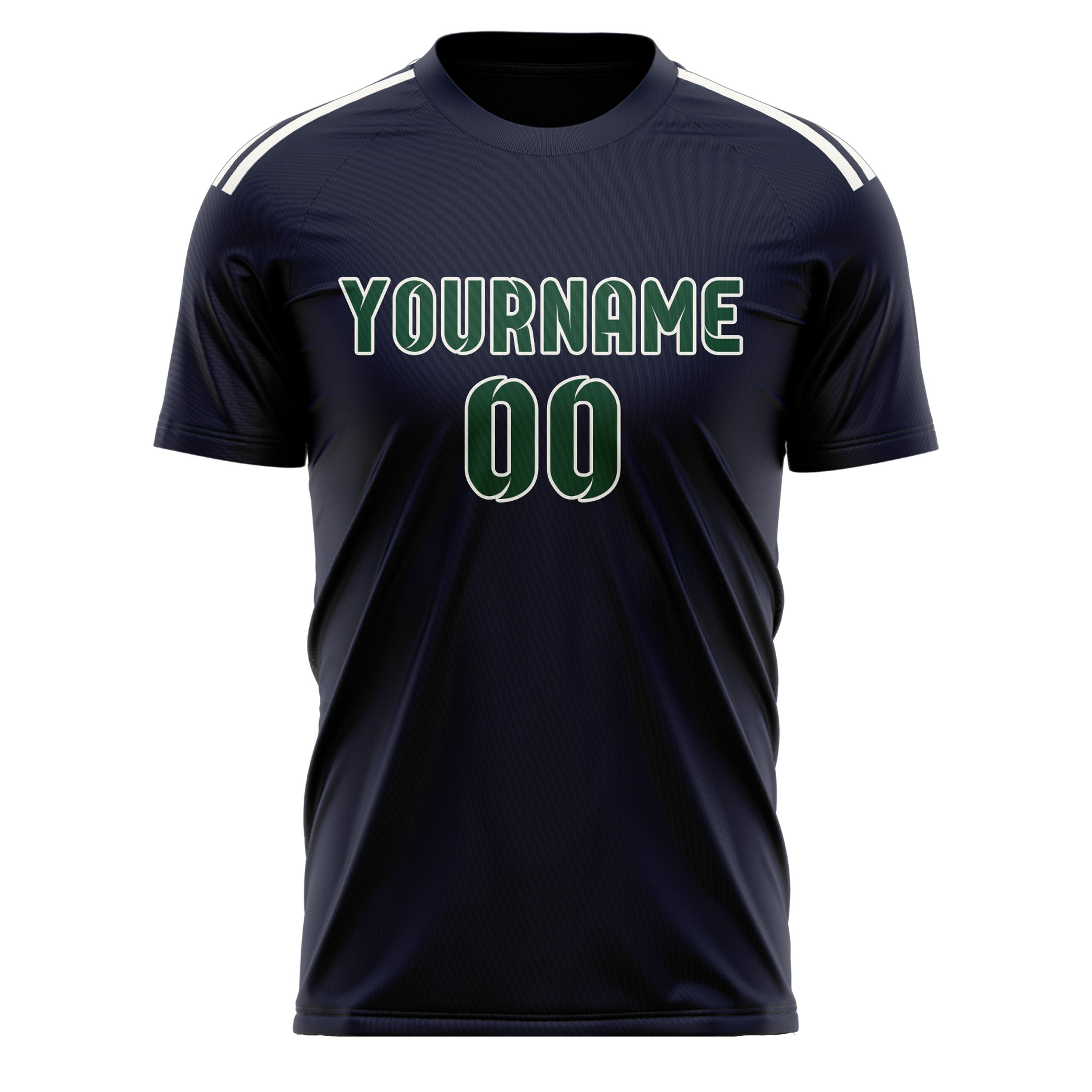 Maillot de football personnalisé bleu marine et vert
