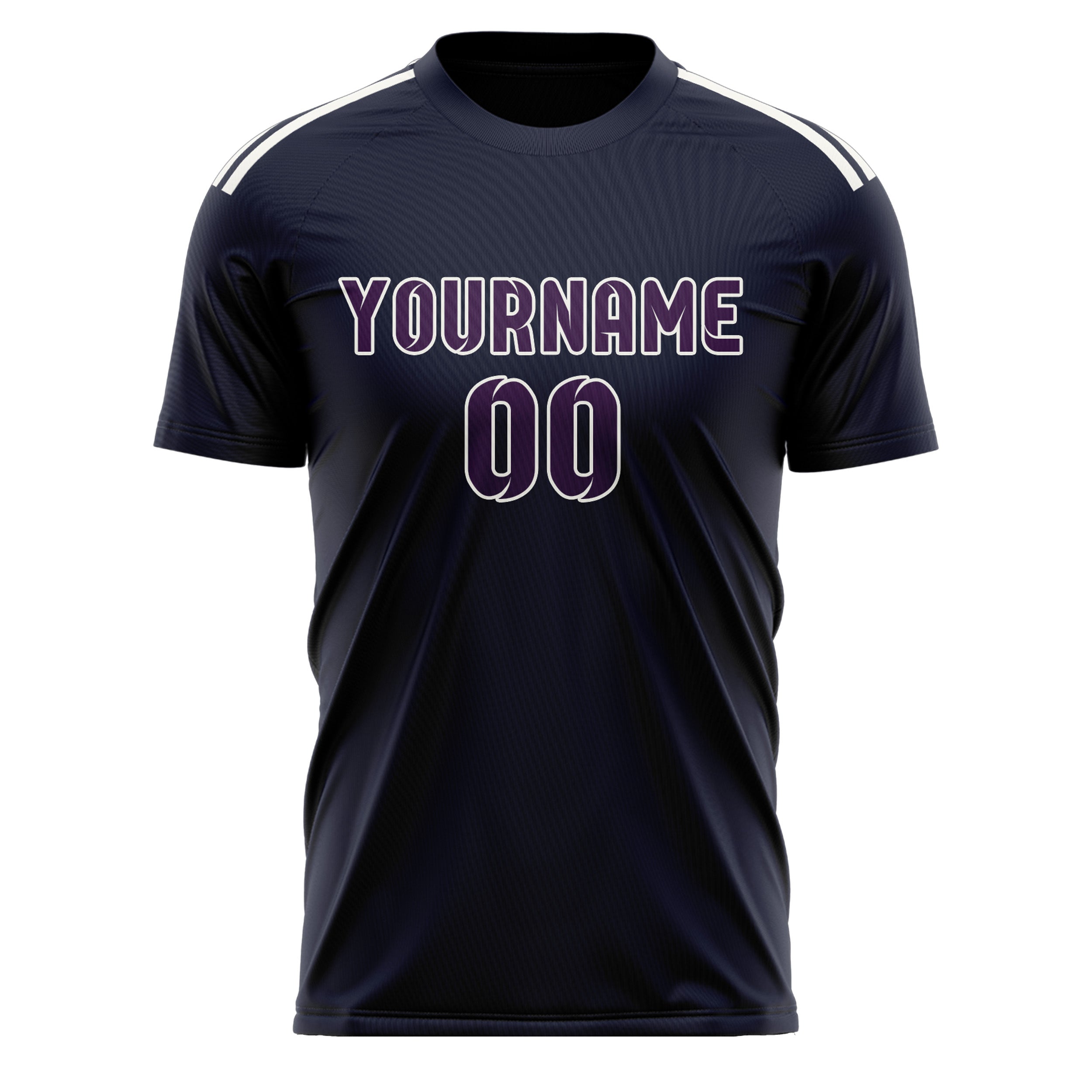 Maillot de football personnalisé bleu marine et violet