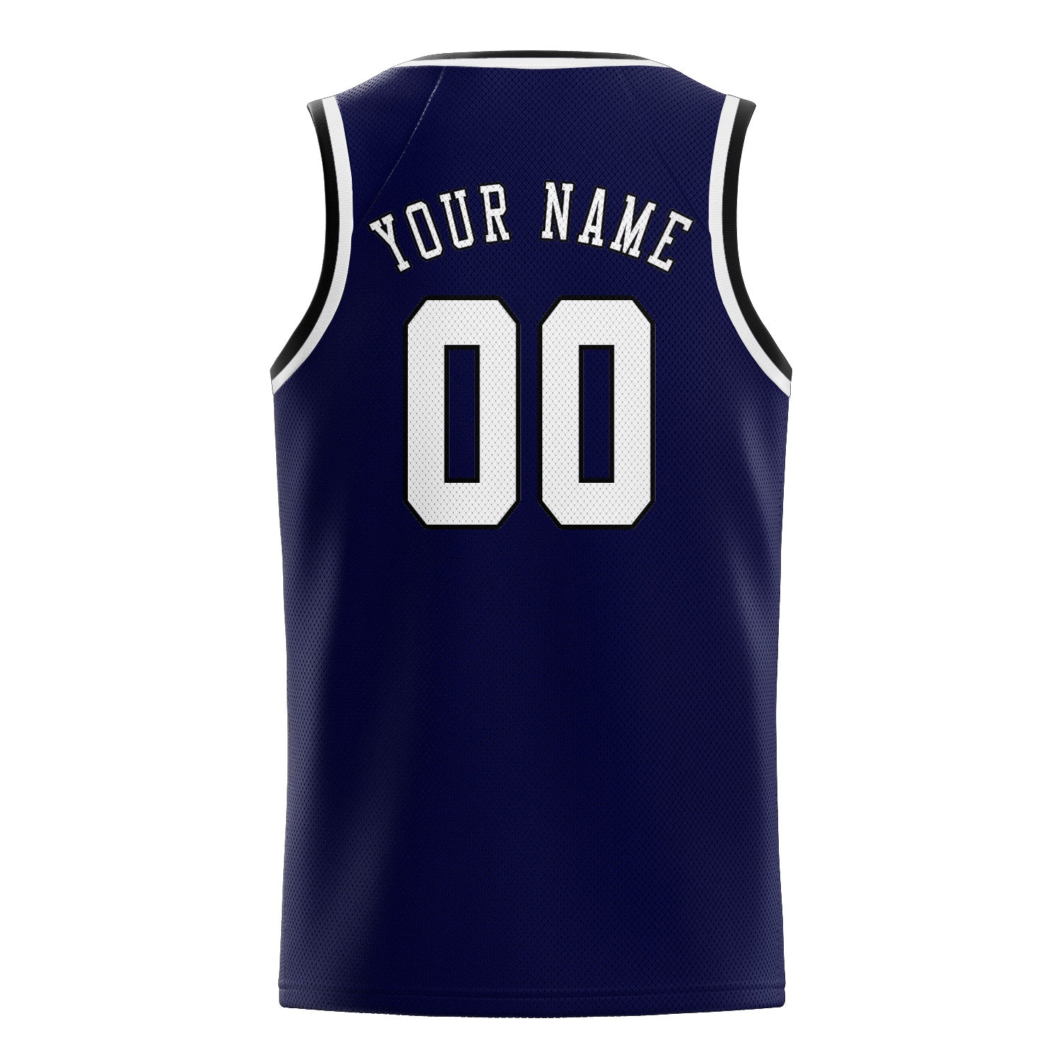 Maillot de basketball personnalisé bleu marine et blanc