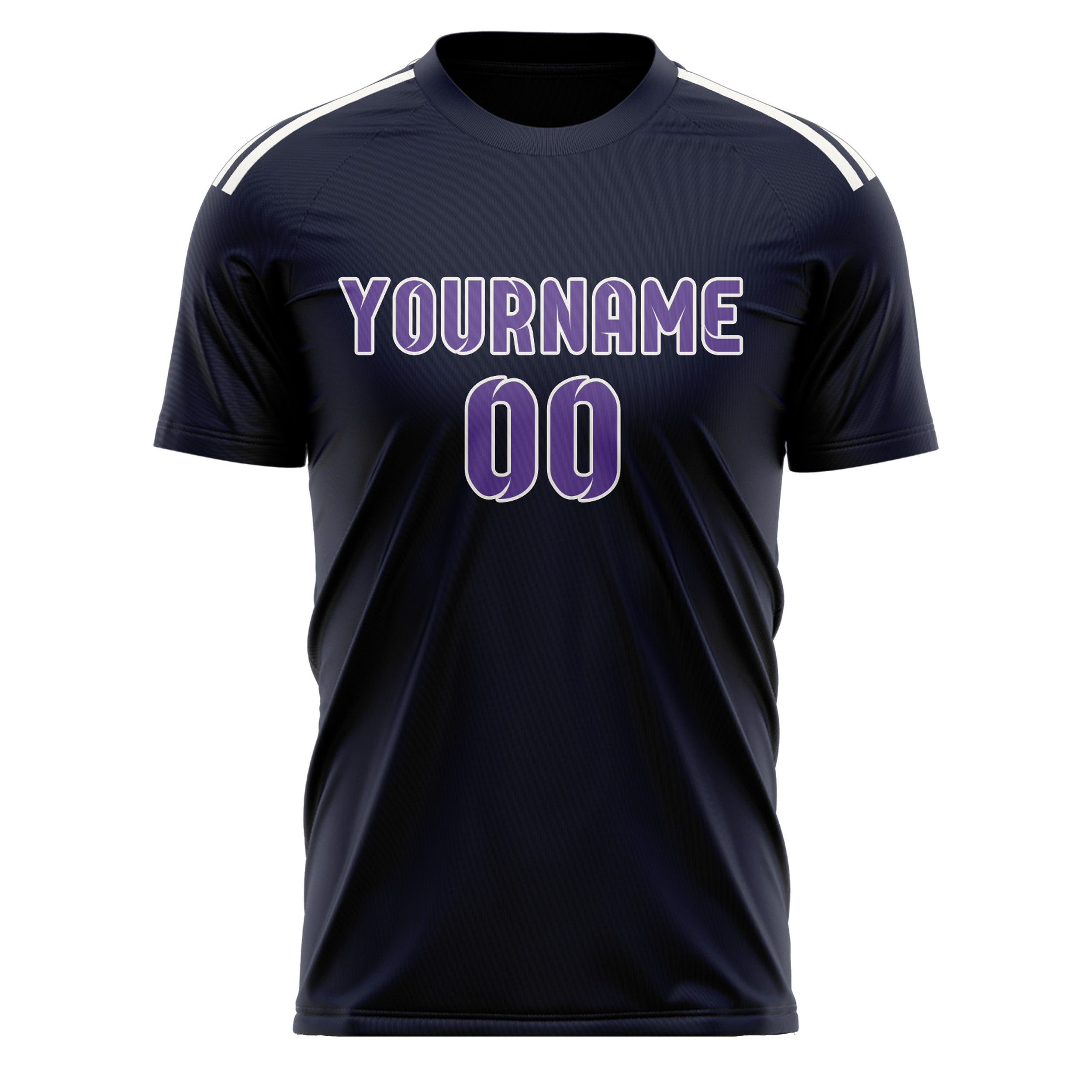 Maillot de football personnalisé bleu marine et violet clair