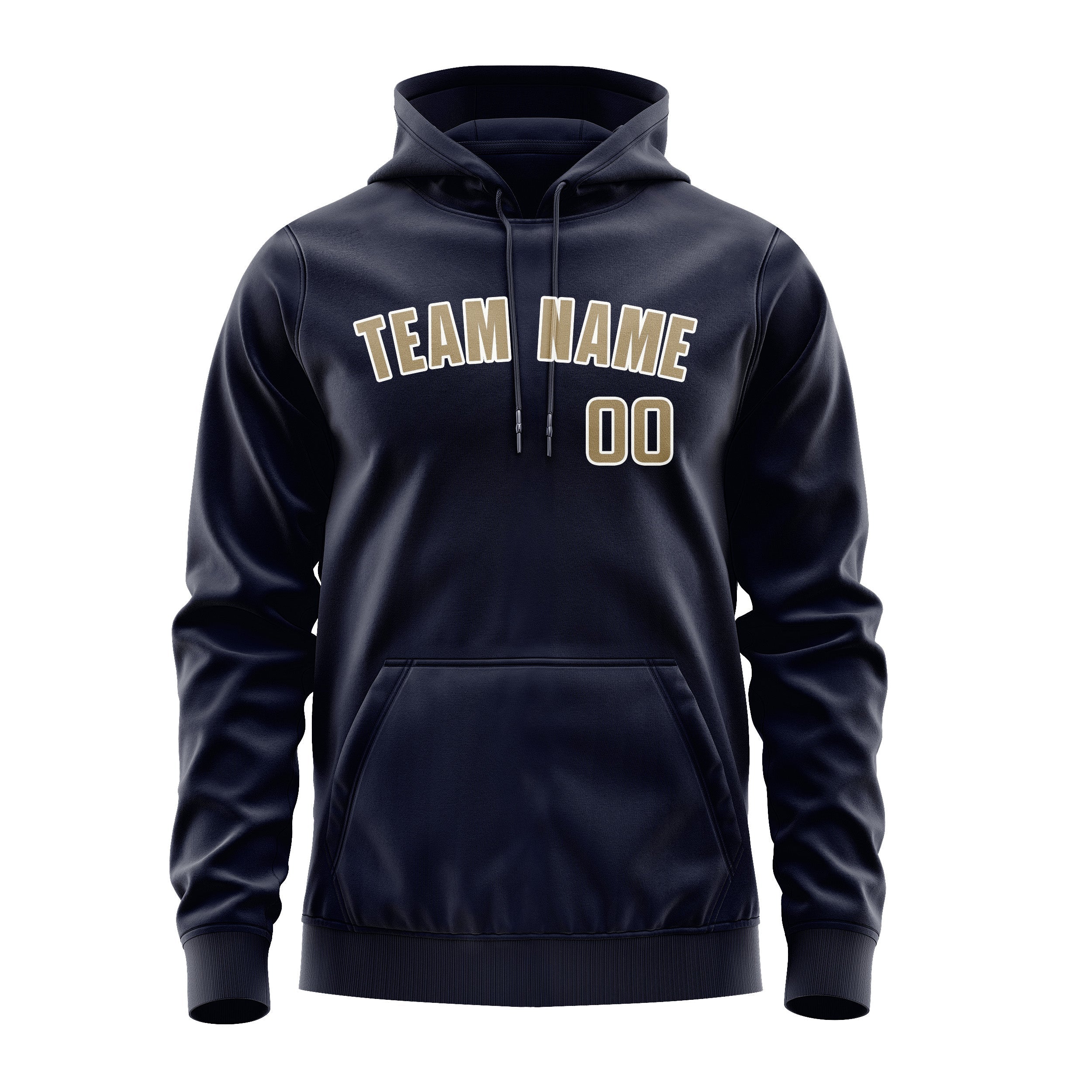 Sweat à capuche bleu marine kaki clair personnalisé