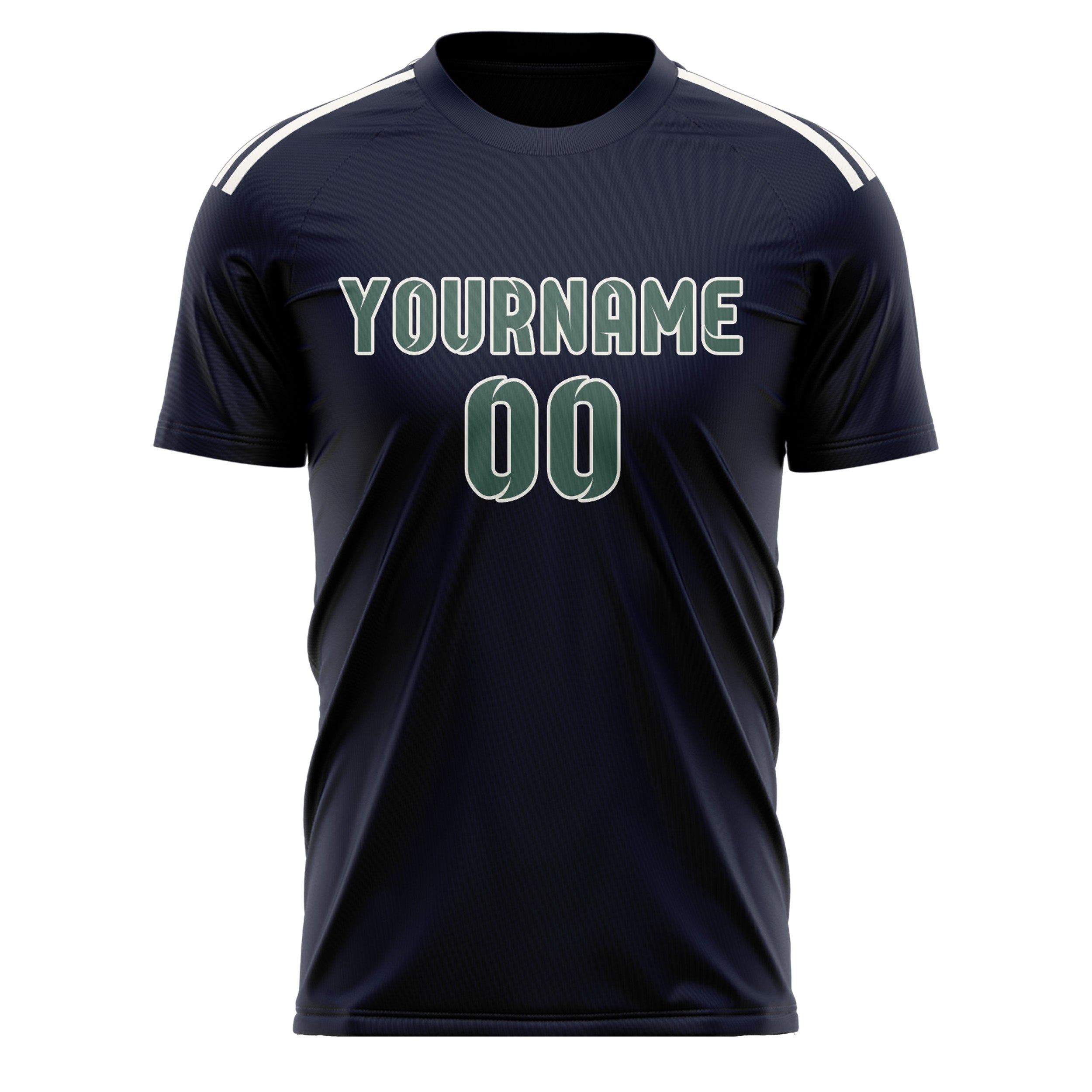 Maillot de football personnalisé bleu marine et vert