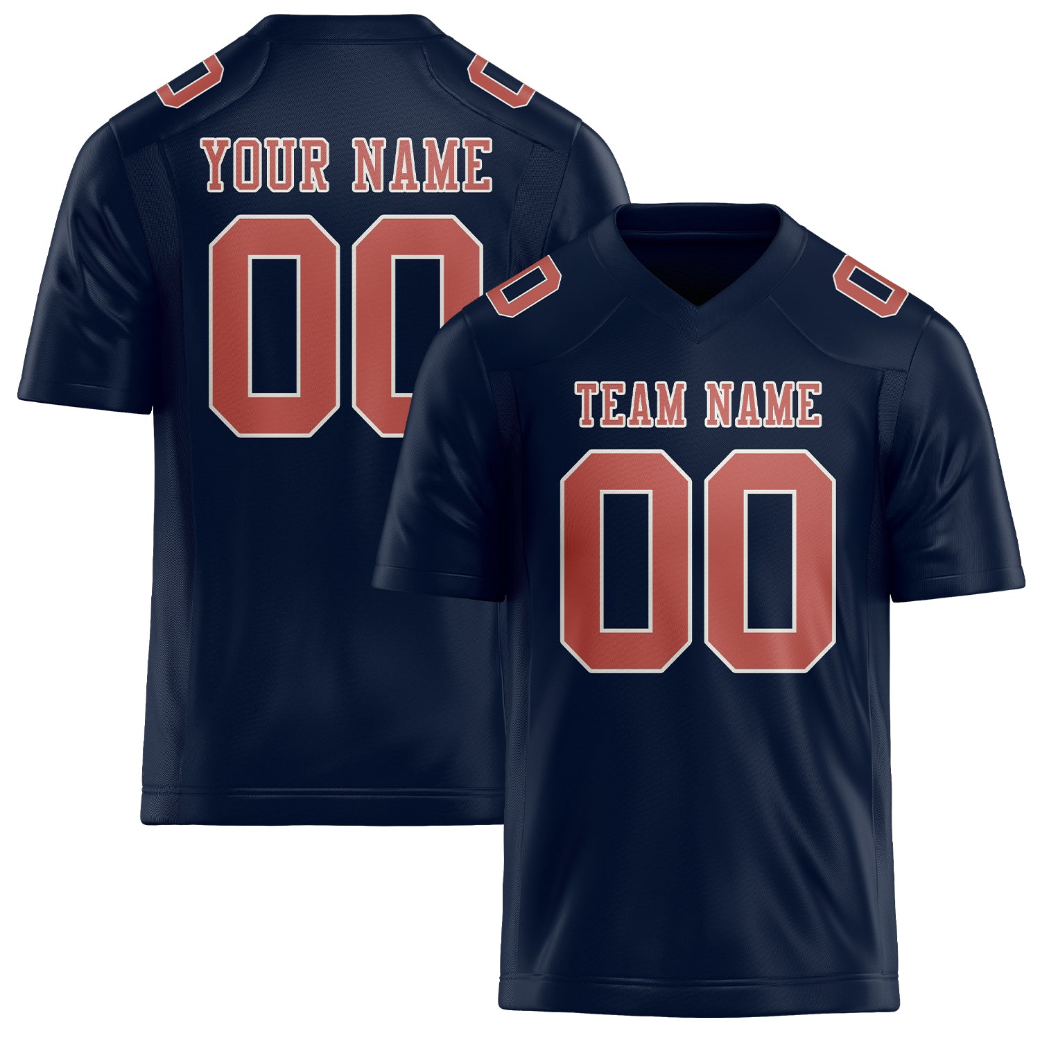 Maillot de football personnalisé Navy Copper Rose