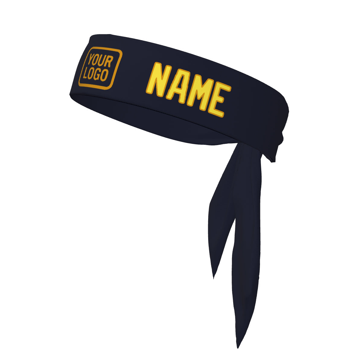 Bandeau personnalisé bleu marine et jaune clair