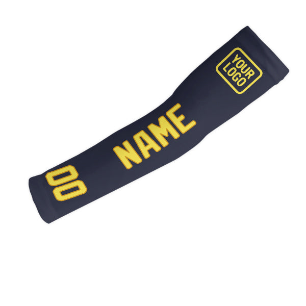 Manchon personnalisé bleu marine et jaune clair