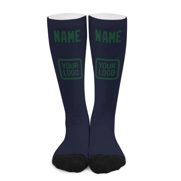 Chaussettes hautes personnalisées vert marine