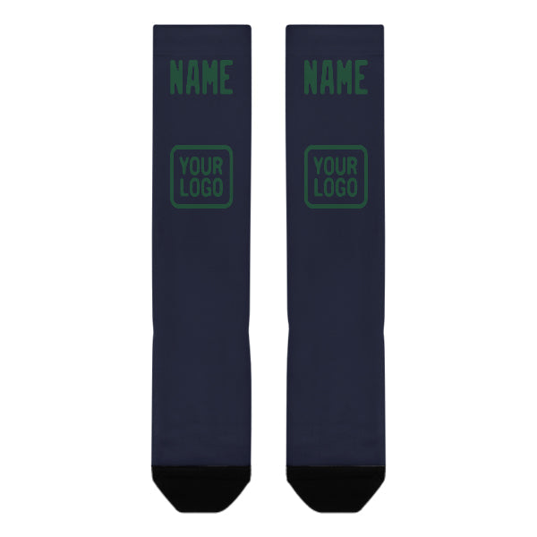 Chaussettes hautes personnalisées vert marine