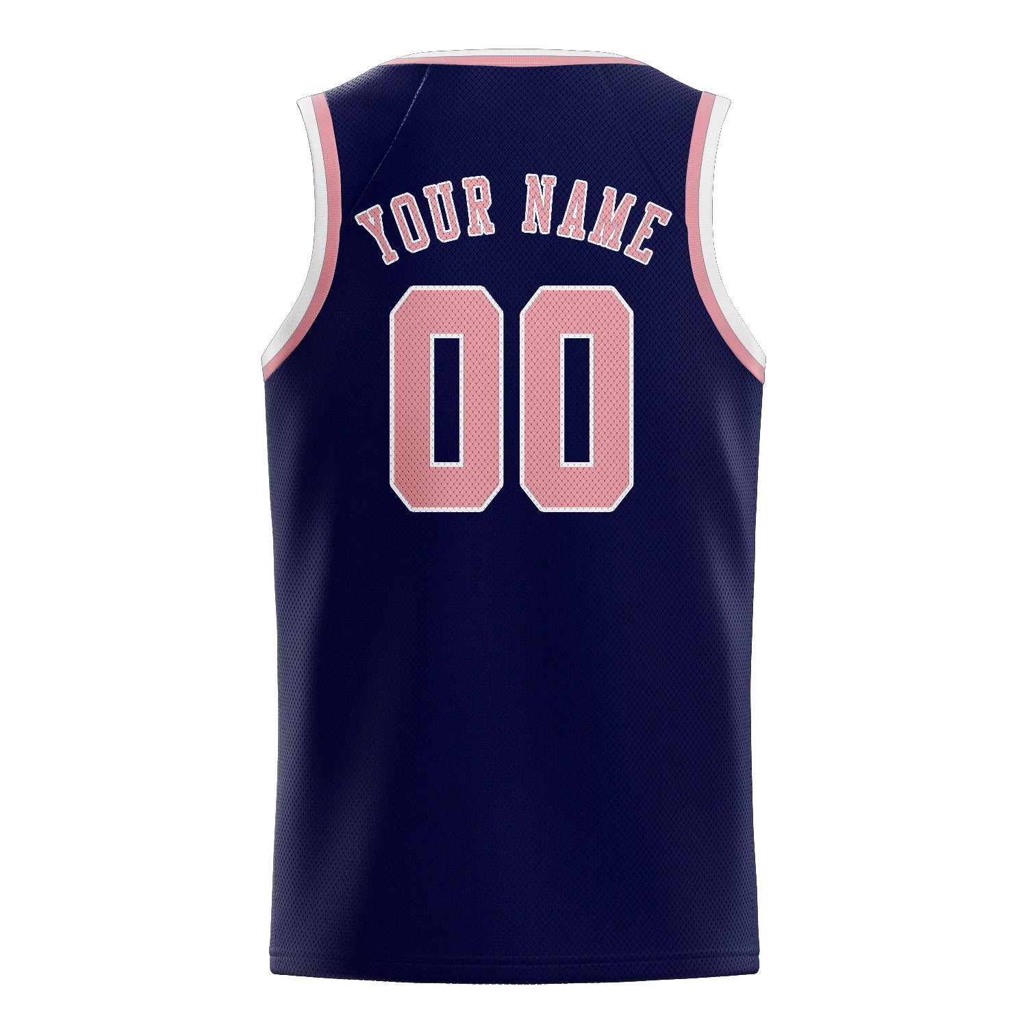 Maillot de basketball personnalisé bleu marine et rose clair