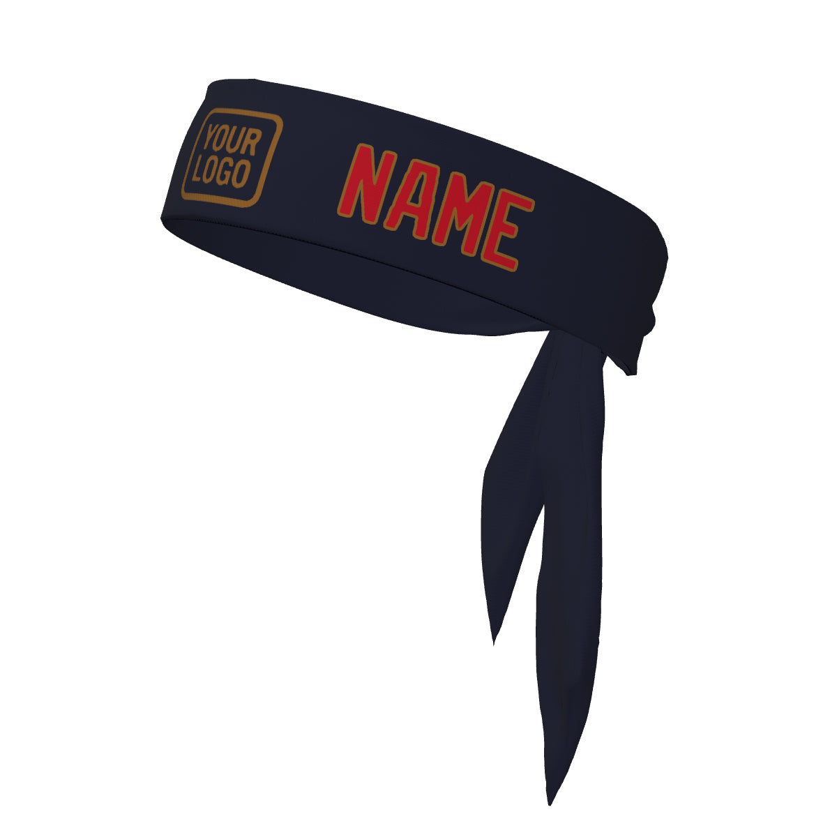 Bandeau personnalisé bleu marine et rouge